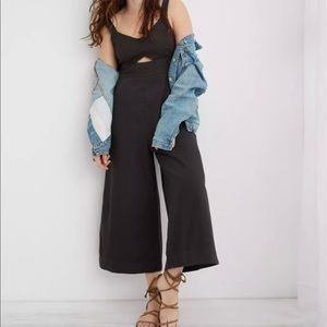 XS Aerie Denim Cutout Jumpsuit